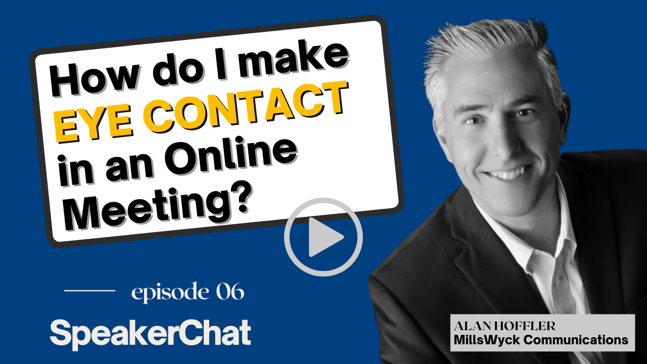 How do I make eye contact in an online meeting?