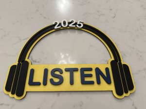 "listen" sign